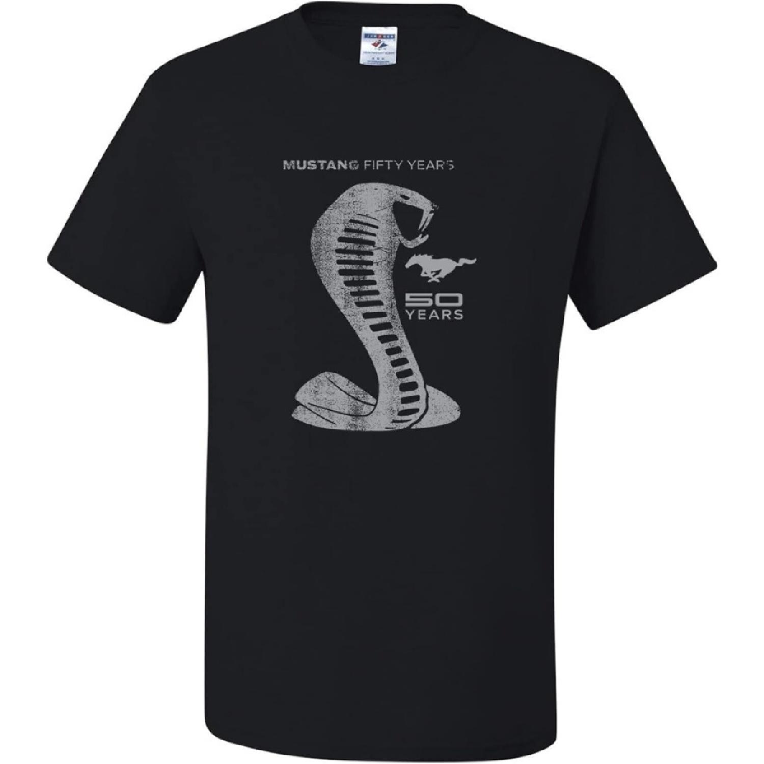 Мужские футболки Ford Mustang Cobra Gray Snake 50 Years Лицензированные Официальные XXXXXL разноцветный