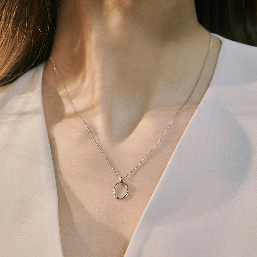 [Hei]Haze Pendant Necklace White