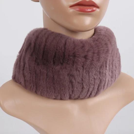 Hot Sale Winter Women Knitted Real Rex Rabbit Fur Scarf Natural Soft Rex Rabbit Fur Scarves Girls Warm Genuine Fur Headband