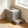 Lettiera per Gatti Completamente Chiusa Anti-Schizzi Tipo Cassetto Extra Large Staccabile Rimozione Odori Toilette per Gatti Domestica Sabbiera Uso Quotidiano