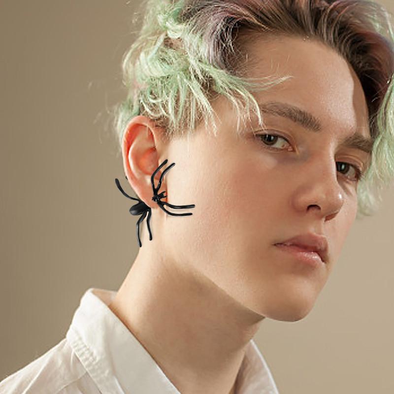 Black Spider Scary Earrings Decoration For Halloween Party Jewelry Fashion Gift