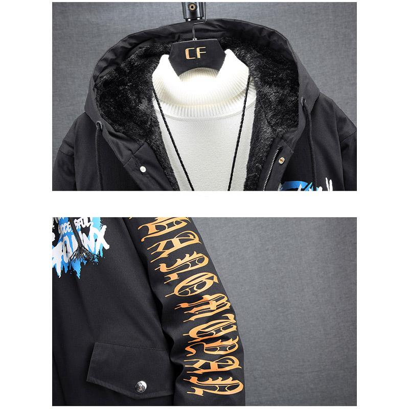 Winter Men's Plus Size Pie Over The Long Section of Padded and Thickened Fat Coat Loose Cotton Jacket 4XL-10XL