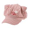 Cute Cat Ears Striped Octagonal Hat Women Spring Summer Fresh Versatile