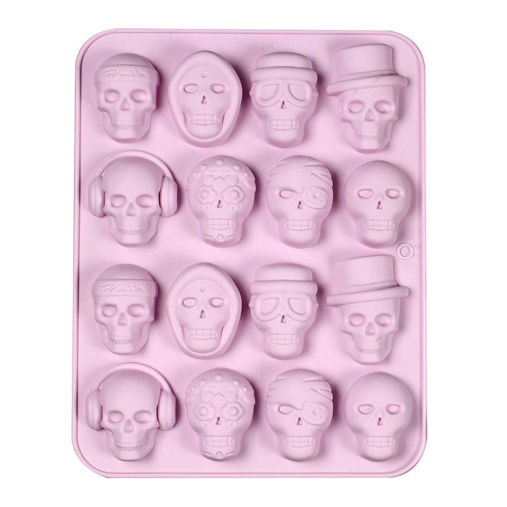 Skull Ice Cube Silicone Mold Halloween Creative Decoration Reusable DIY Candy Whiskey Chocolate Soap Kitchen Accessorie