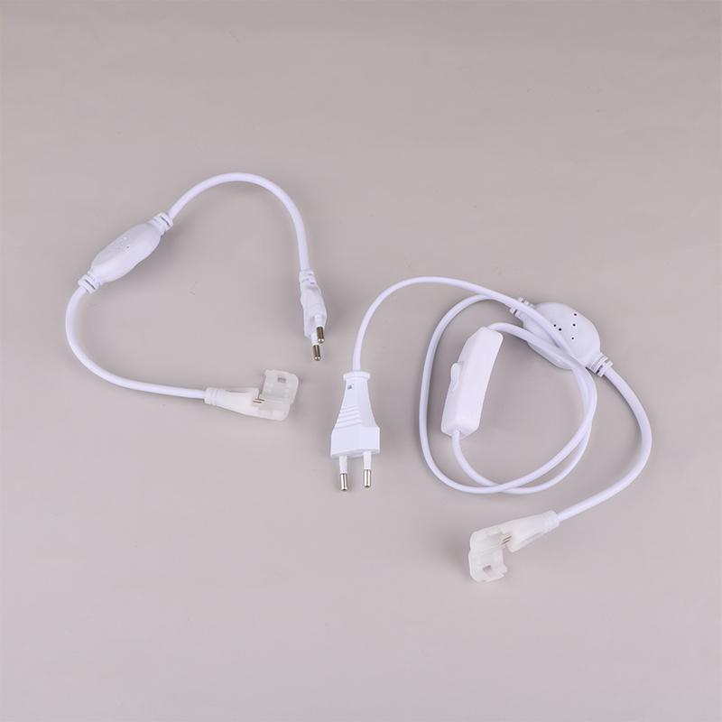 Eu Plug For 220V Cob Led Strip Power Supply Plug Fast Connector With Button Switch Cable For Ip67 10Mm Cob Strip