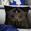Römische SPQR Bedruckte Kissenbezüge Cartoon Sofa Dekorative Heim Doppelseitiger Druck Kurzer Plüsch Niedlicher Kissenbezug