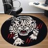 1pc Tiger Print Chair Carpet for Office, Round Non Slip Durable Large Size Office Carpet, Suitable for Office