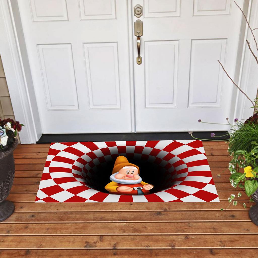 Christmas 3D Illusion Doormat Anti-Slip Floor Mat Bedside Area Rugs for Bedroom Christmas 3D Illusion Doormat Anti-Slip Floor Mat Bedside Area Rugs for Bedroom