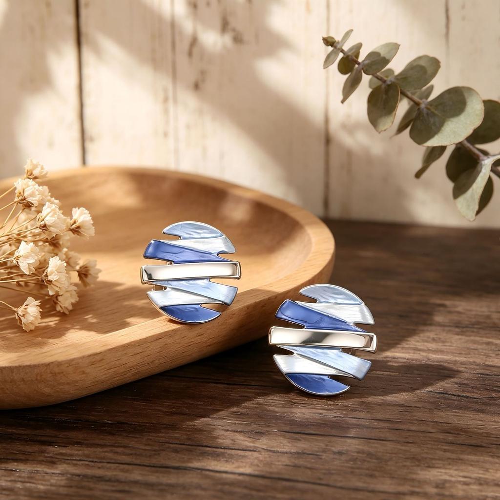 New European and American fashion luxury enamel color stud earrings women's simple niche versatile temperament earrings