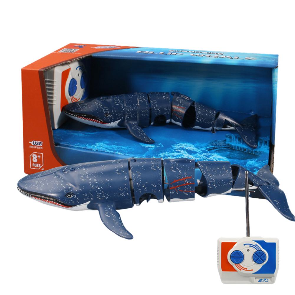 2.4G Remote Control Shark Toy Simulation Remote Control Animals Rechargeable RC Boat Toys Gifts For Kids