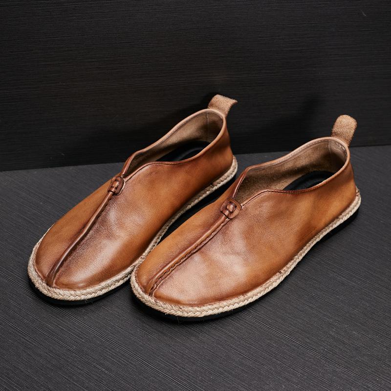 Novinka 2024 Léto Pánské mokasíny z pravé kůže na řízení Nazouvací Vintage Měkká kůže Pánské ležérní mokasíny