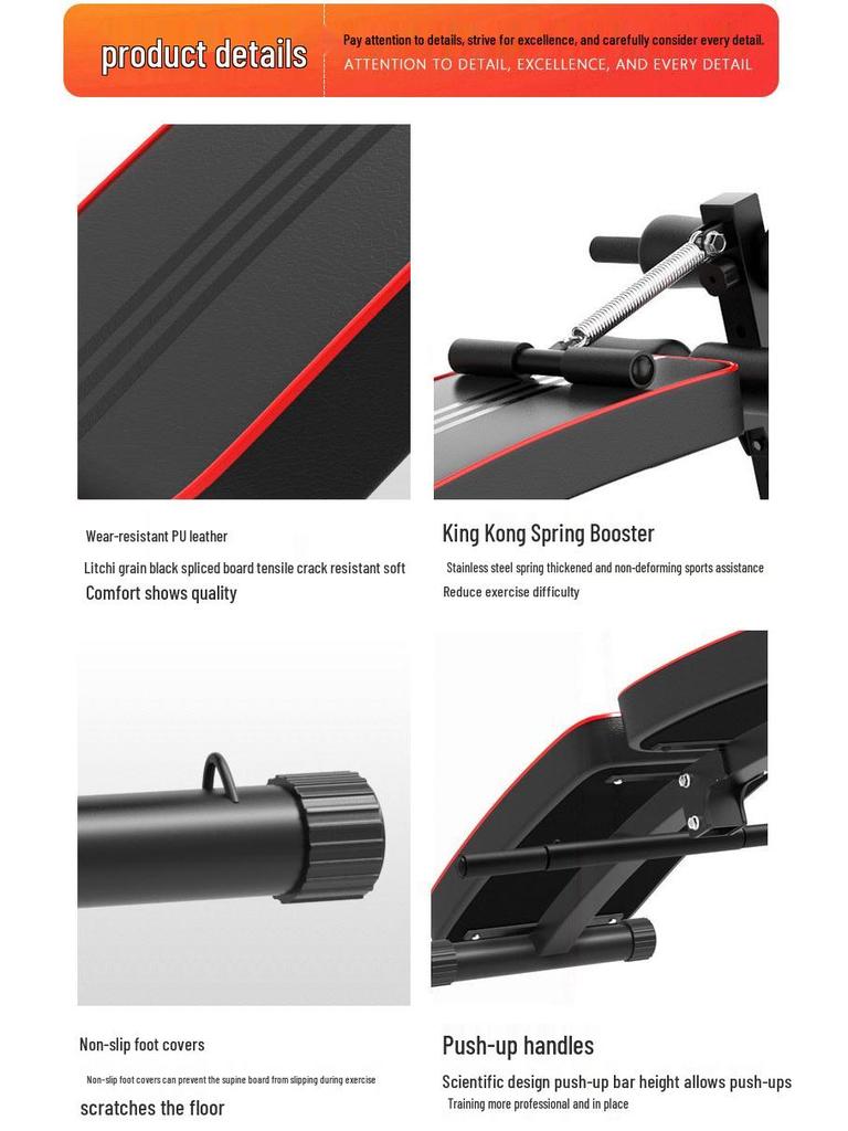 Multifunctional Folding Sit-up Board for Men's Abdominal Training and Home Fitness