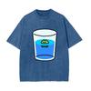 Funny Style Cartoon Water Cup Print Women's T-Shirt Loose Wash Oversized Short Sleeve Summer Basic Jianye Retro Top