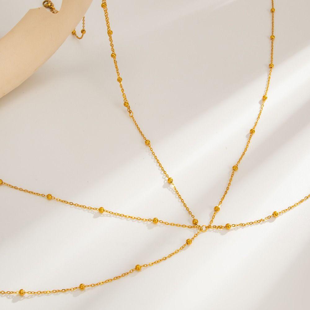 Bohemian Beads Chest Chain Gold Color Bikini Belly Chain Creative Bikinis Beach Jewelry Women