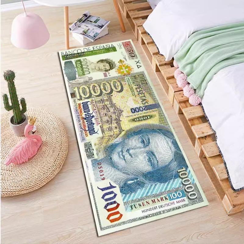 US Dollar Print Kitchen Mat - American Currency Design Carpet with Greenback Pattern for Home Living Room Bedroom Decoration