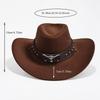 Bull Head Rivet Decor Band Western Cowboy Hat Breathable Viscose Fiber Hat Wide Brim Sun Hat  Party