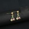 New Sweet Cherry Earrings for Women Red Cherry Fruit Stud Earring Cute Girl Simple Exquisite Edition Luxury Designer Jewelry