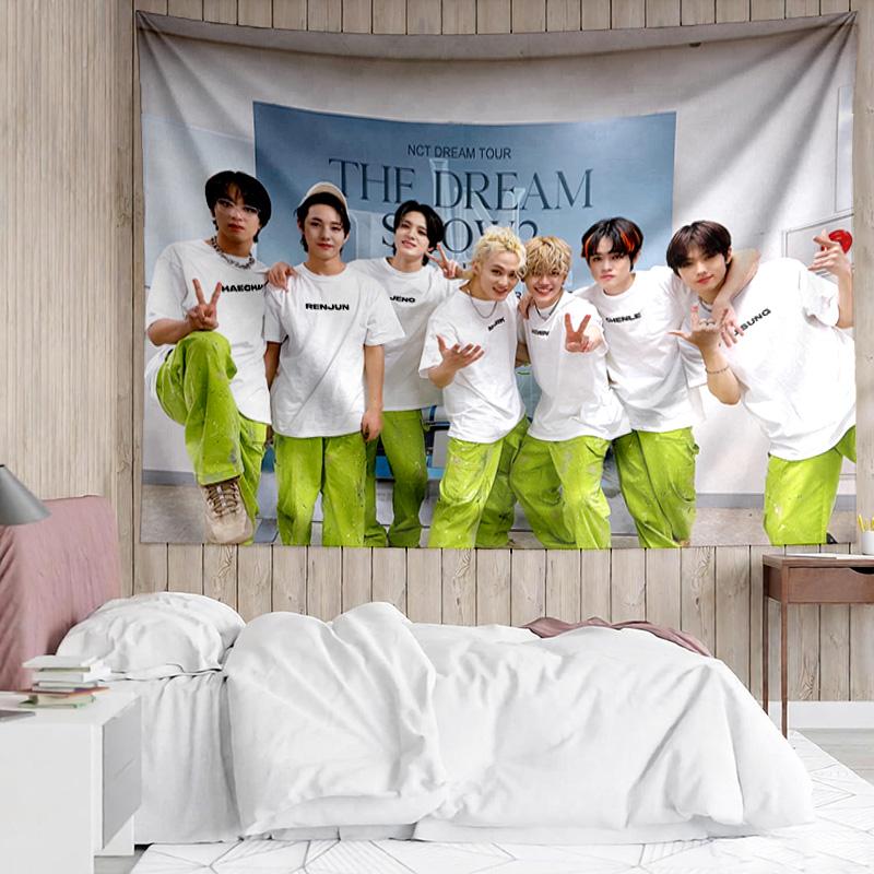 1PC Seven-teen Group K-pop music group Tapestry Accessories for Bedroom,Livingroom, dormitory Room Wall Decor Fan Birthday Gifts