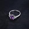 S925 Sterling Silver Jewelry Platinum Plated Violet Color Treasure European Beauty Ring Necklace Earring Jewelry Set