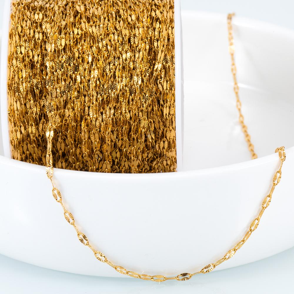 2Meters Multi-Size Stainless Steel Sunflower Thin Chain Radial Lines O Shape Chain Jewelry Making DIY Necklace Bracelet Supplies