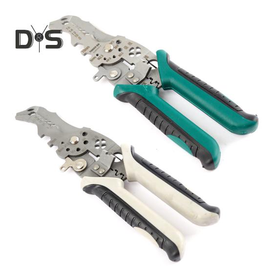 Multifunktions-Abisolierzange, robuste Abisolierzange aus Legierung, Crimper-Cutter, ergonomischer Griff, tragbare Kabelschneidezange für Elektriker