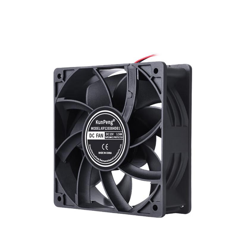 KP12038 12В Постоянного тока Осевой вентилятор с шарикоподшипником CN вилка (адаптер в комплекте)