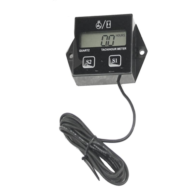 Engine Digital Display Tach Hour Meter Gauge Inductive Speedometer Car Stroke Tachometer Motorcycle Lawn Mower Durable