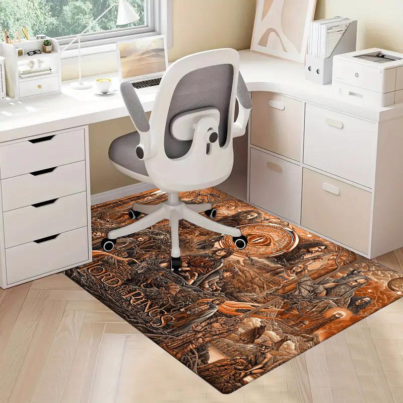 1pc Office Carpet Chair Mats Lord of the Rings: The Two Towers Perfect for Decorating Office Chairs, Living Rooms, Or Bedrooms,Polyester Carpet