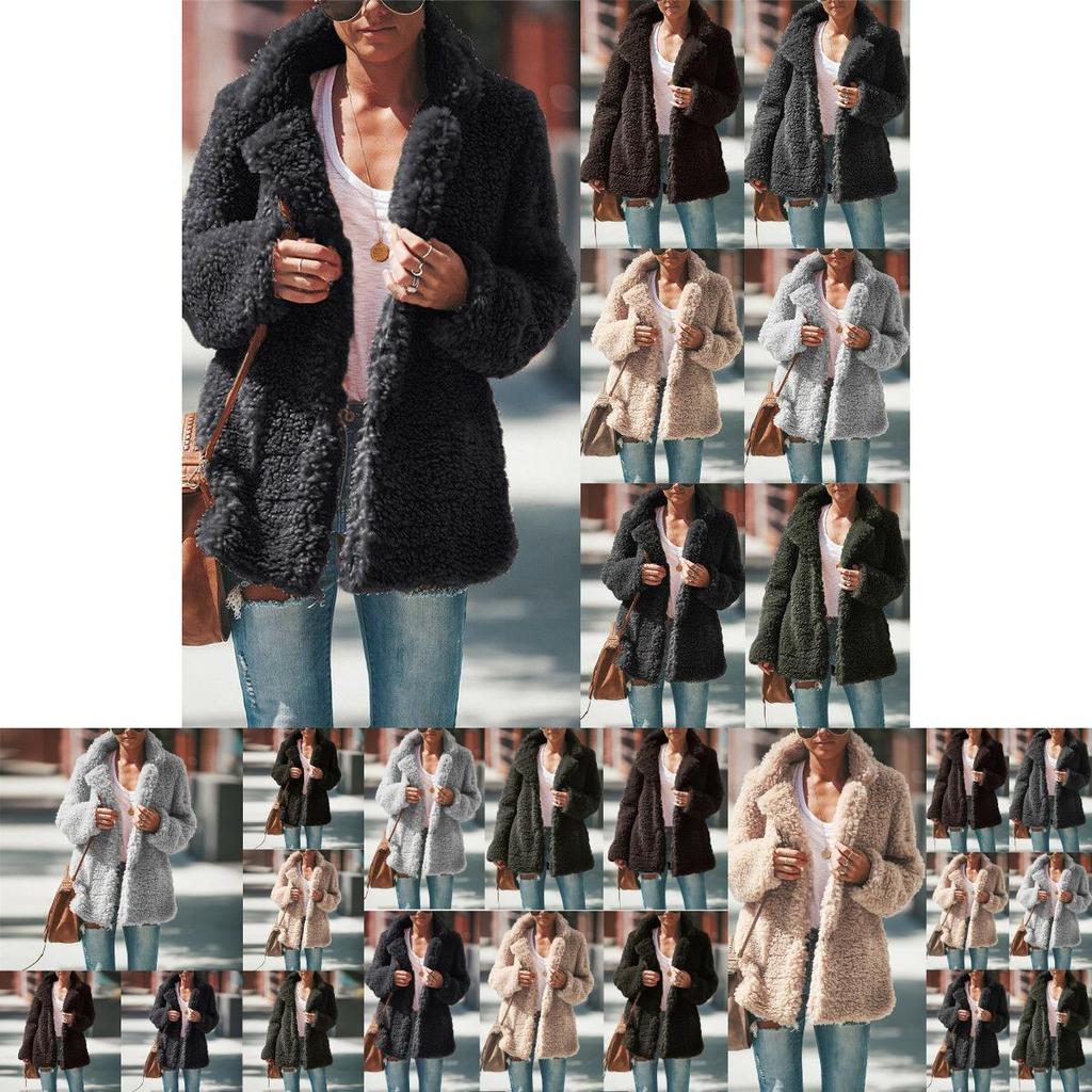 Cozy Women's Winter Bear Fleece Fur Fluffy Coat Jackets For Elegant Styling