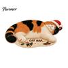 Kitchen Sink Rug Christmas Cat Shaped Rug, Plush Sleeping Absorbent Bathroom Mat, Xmas Lovers Gift Hat Kitty Non-slip Washable Area for Bedroom,