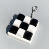 Keyboard Keychain Toy Portable Keyboard Stress Reliever Black White Keyboard Fidget Toy 9 Clicker Keychain for Stress Relief Portable Decompression