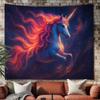 Mysterious Flame Unicorn Tapestry