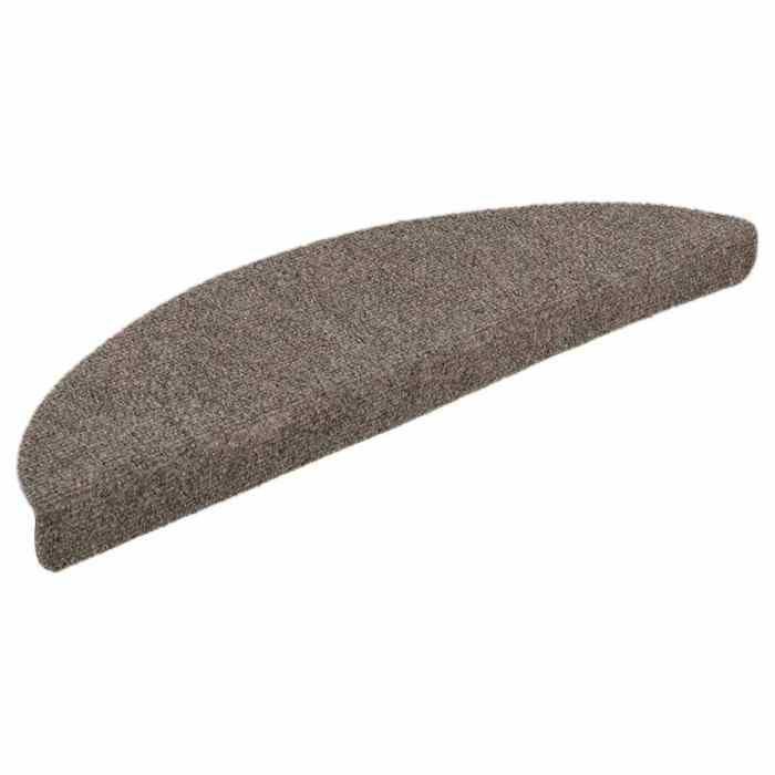 VidaXL Tapis d'escalier autocollants 15 pièces 56 x 17 x 3 cm Beige Demi-rond 322354