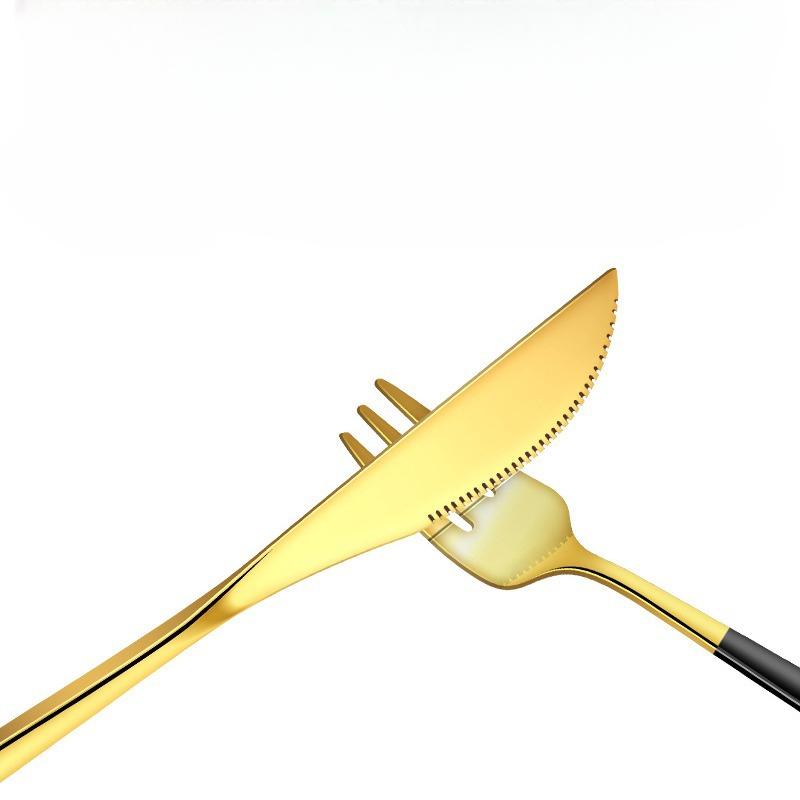 Stainless Steel 30-Piece Tableware Steak Knife, Fork and Spoon 5 Main Pieces Tableware Suit