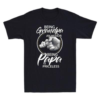 Being Grandpa Is An Honor Being Papa Is Priceless Vintage Men's T-Shirt Black Unisex T-Shirt