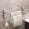 Removable Stainless Steel Suction Cup Towel Rack Bedroom Bathroom Special Punch-free Storage Rack Silver Suction Cup