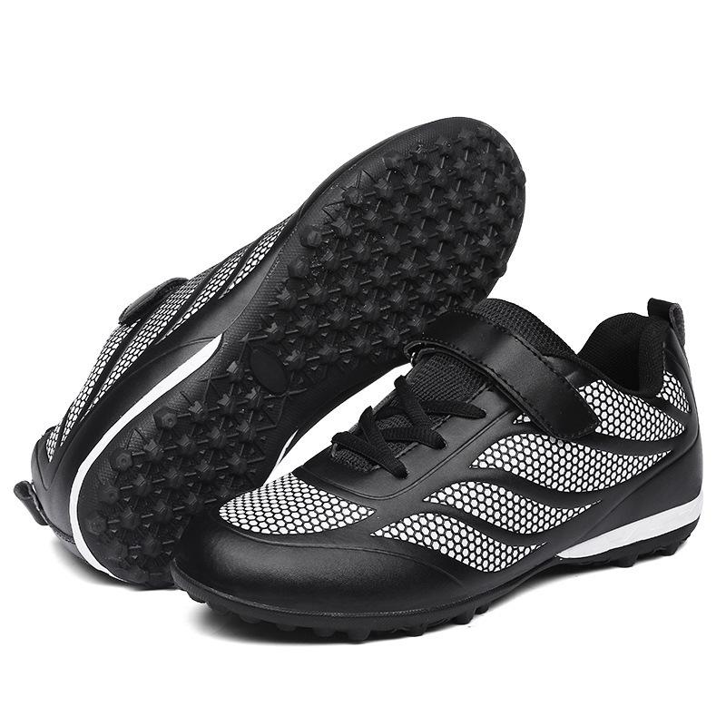 Oddychające Uniwersalne Dziecięce Buty Piłkarskie na Trening Zewnętrzny z Rzepami i Kolcami