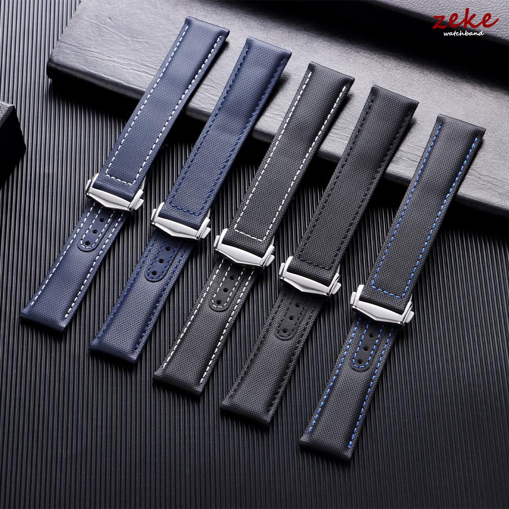 20mm 22mm Nylon Watch Strap for Omega Waterproof Sailcloth Leather Watch Band for Men Women Folding Buckle Bracelets Accessories