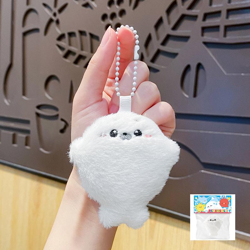 1/2 Pcs Cute Baby Seal Doll Plush Toy Pendant Cartoon Plush Keychain Ocean Toy Souvenir Seal Pendant Gift Doll Bag Pendant Gift