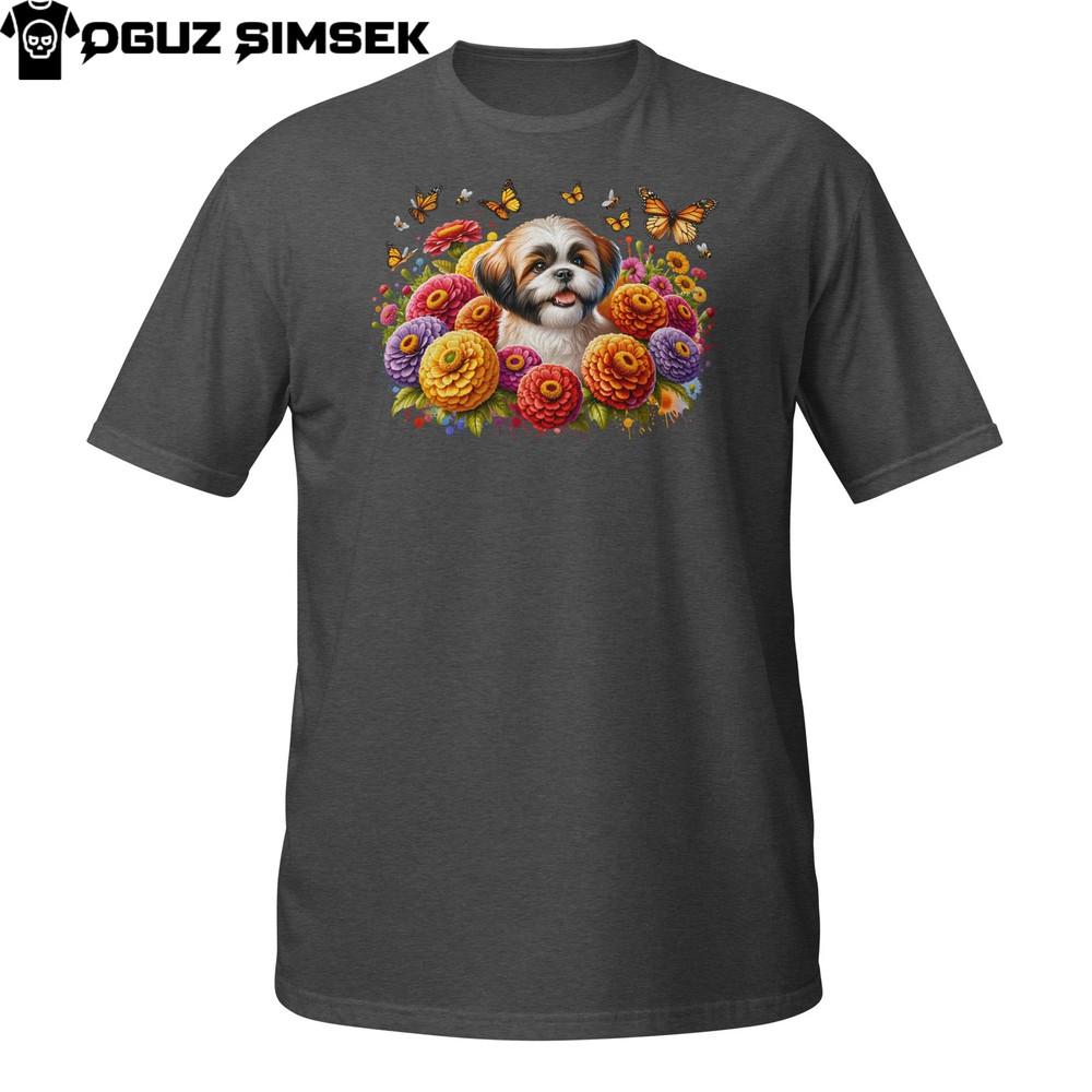 

Floral Shih Tzu Shirt – Adorable Dog Surrounded by Vibrant Blooms S