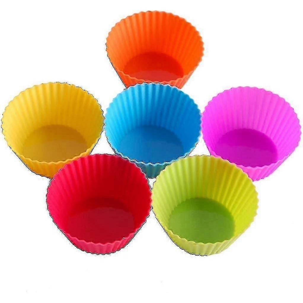 24-teilige wiederverwendbare Silikon-Kuchenformen für Muffins, Cupcakes und Cupcakes hwyC
