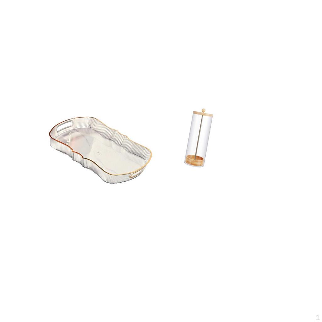 Elegant Multifunctional Organizer Tray for Food Serving Bathroom Vanity Fruit Cafe Cafeteria