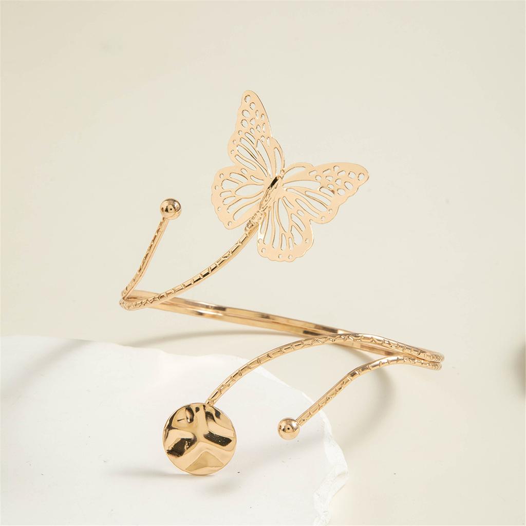 Punk Style Geometric Starfish Adjustable Opening Cuff Bracelet For Women Fashion Metal Arm Jewelry
