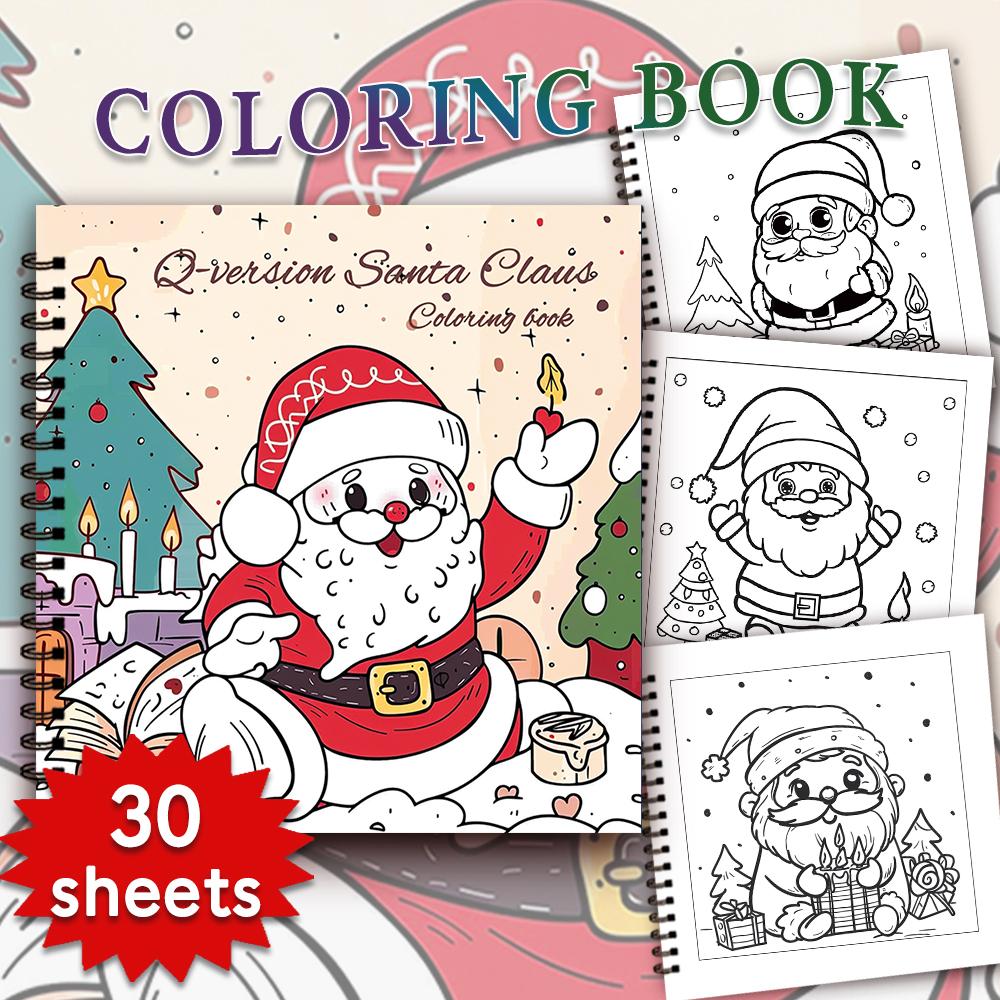 30 Sheets Spiral Coloring Book, 8.3x 8.3in100gsm Thick Paper for Adult Teenagers for Emotional Relief, Christmas Gift