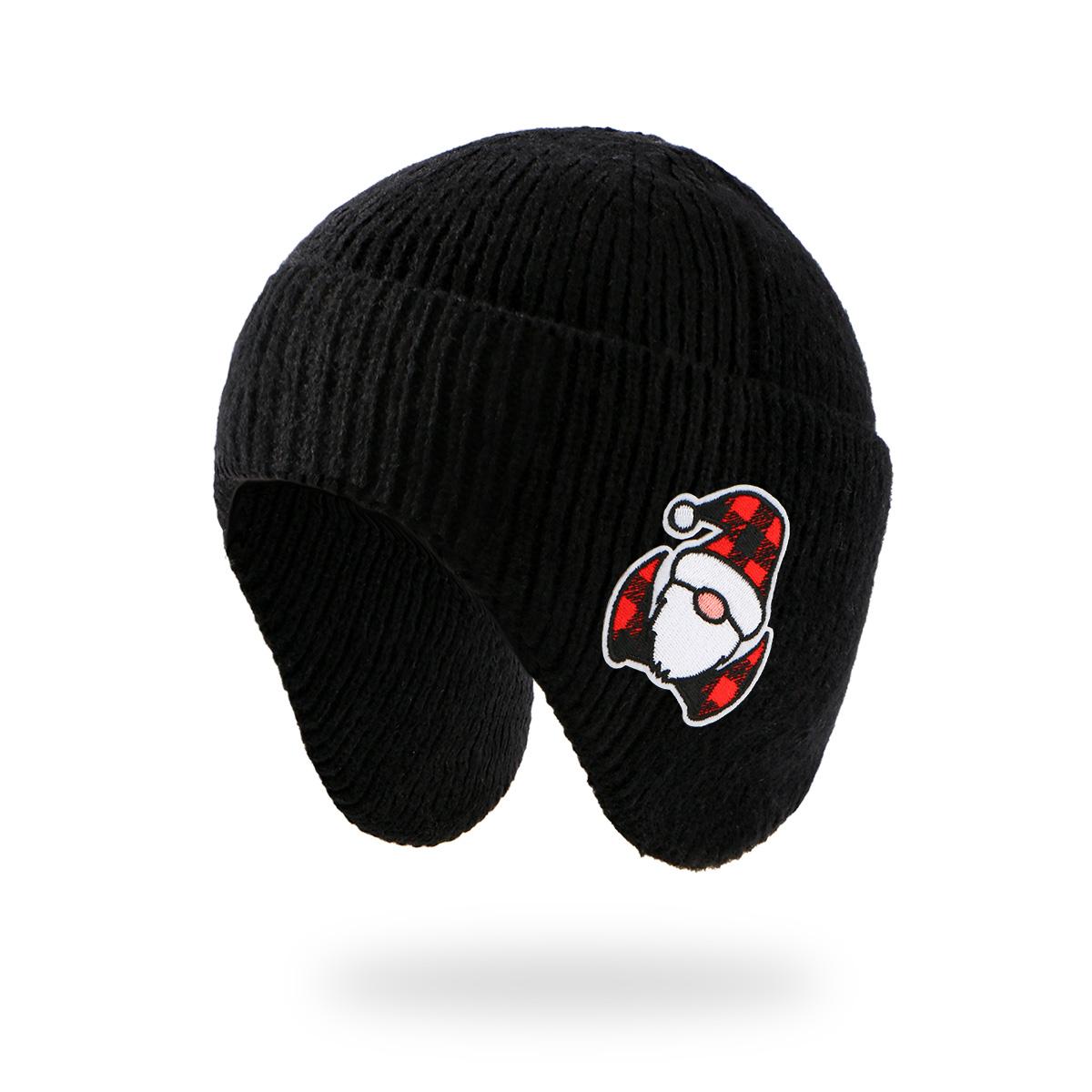 Adult Christmas Knitted Hat Elf Santa Beanies Embriorery Knitted Crochet Hat Outdoor Cycling Ear Protector Knitted Hat Unisex