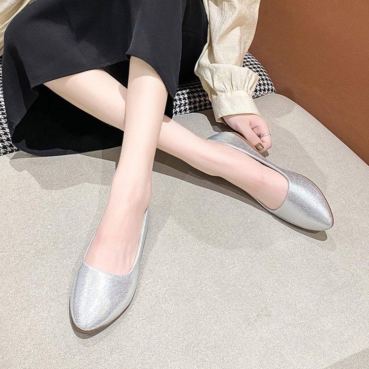 Women's Versatile Gold Flat Slip-On Shoes, Breathable Textile Casual Commute Work Sneakers
