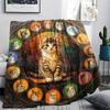 Tabby Cat Print Flannel Blanket, High quality Comfortable for All Seasons, Home Decor, Warmth and Comfort, Perfect for Christmas Gifts