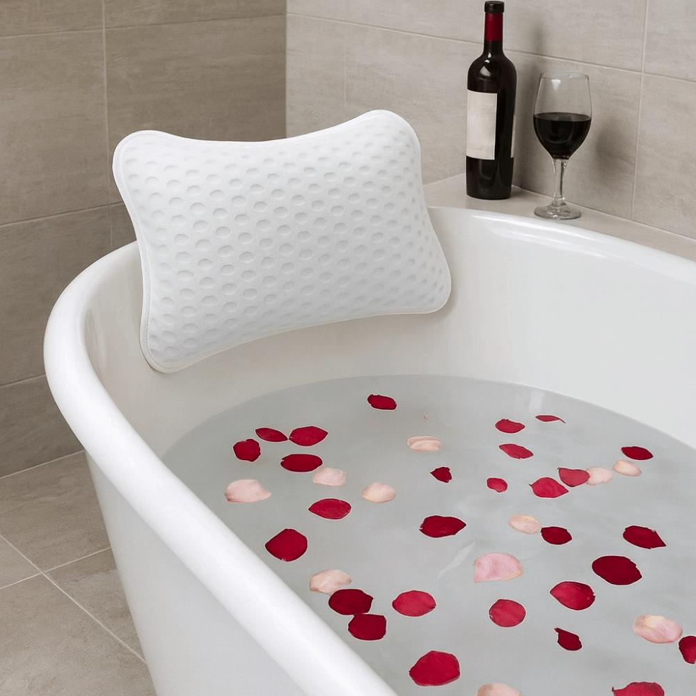 Comfortable Shower Headrest 2 Suction Cups Bathtub Cushion Practical Bathtub Pillow  Bathroom
