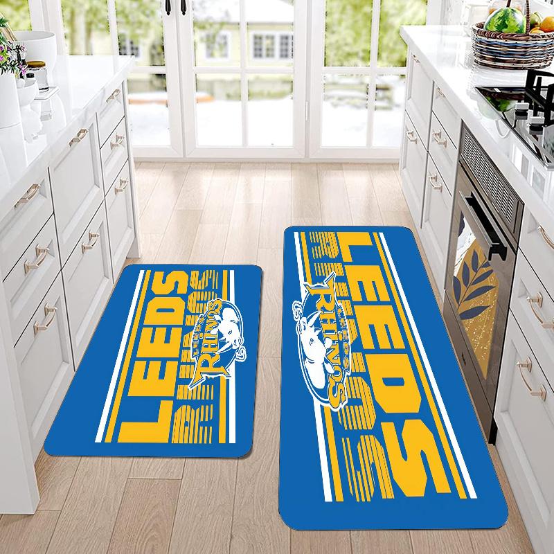 Leeds Rhinos Flannel Area Rug Soft Kitchen Floor Mat Non Slip Carpet Room Decor