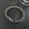 European American New Dark Snake Head Stainless Steel Bracelet Men's Thick Chain Retro Punk Style Personalized Trendy Accessory